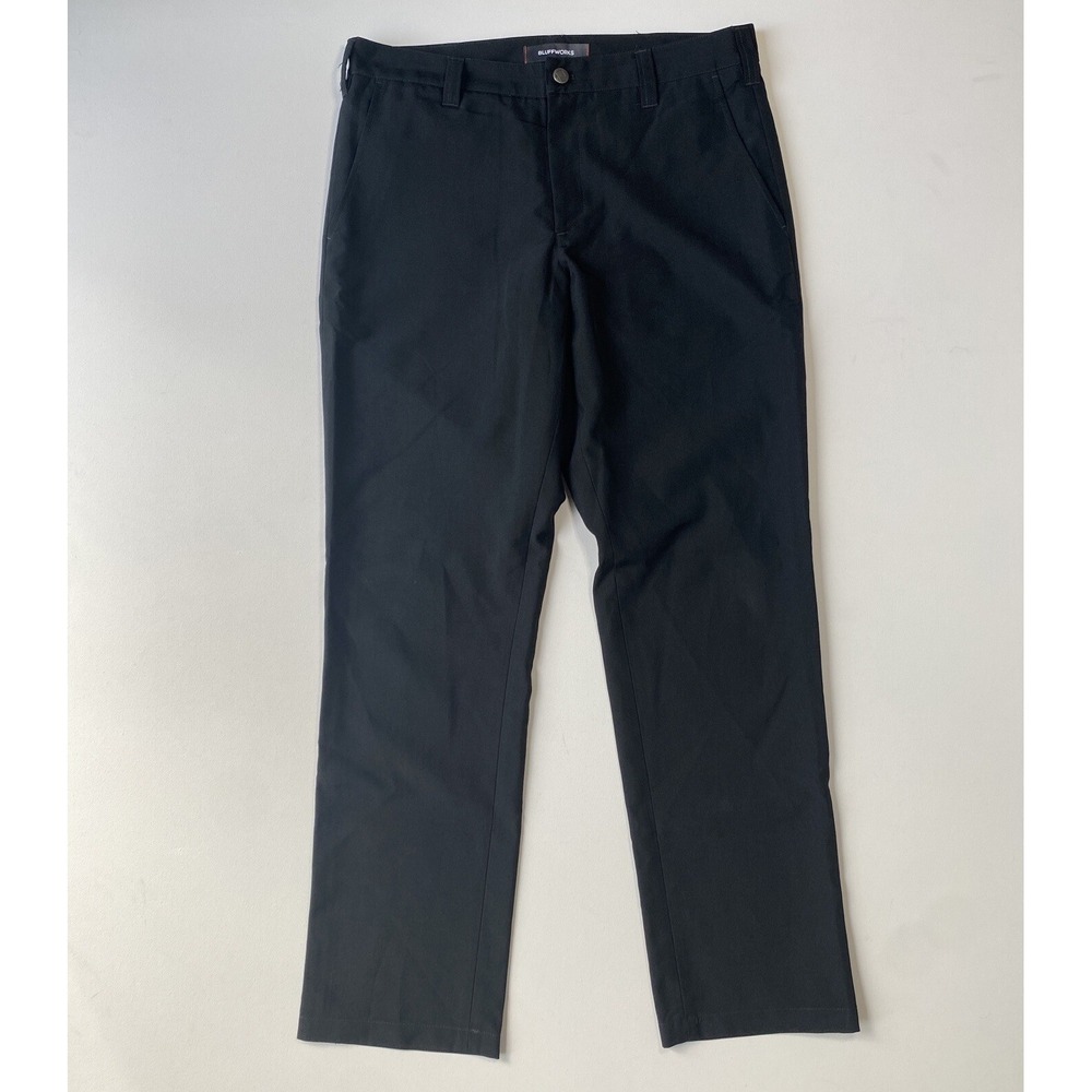 Bluffworks Pants Men's 32x32 (34x31) Black Original Straight Leg Minimalist City